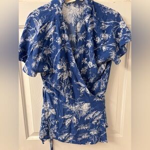 MAEVE BY ANTHROPOLOGIE SZ 8 WRAP TOP BLOUSE EUC VISCOSE